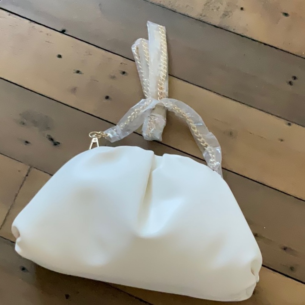 Cream Understated Leather Women's Bag with tassel-NWT